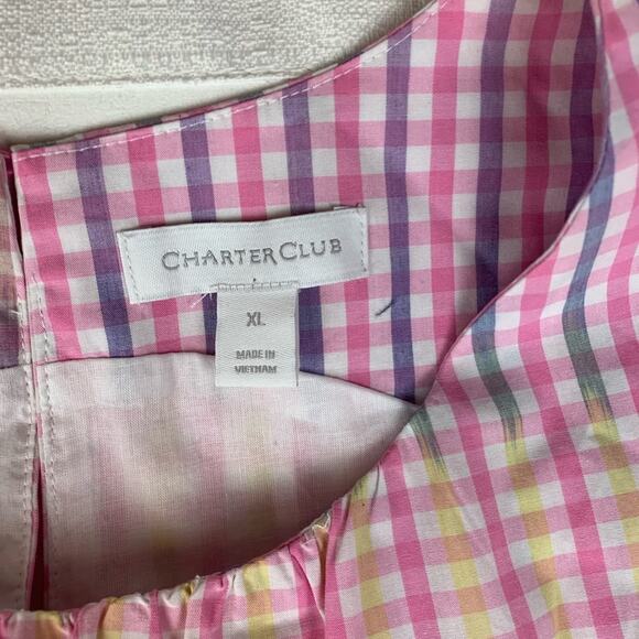 Charter Club women's XL gingham tiered midi dress sun sundress party new - Picture 4 of 11